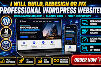 build, redesign or fix a professional wordpress website with breakdance builder