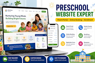 build preschool website with parent portal booking,  and enrollment