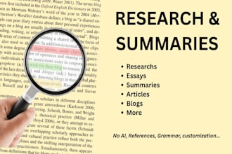 do research and write summaries