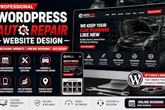 design wordpress auto repair website, mechanical website, online booking website