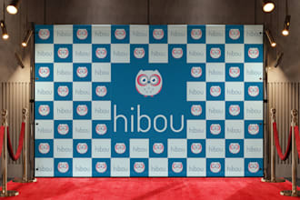 design a step and repeat backdrop banner for trade shows and events