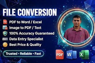 do professional file conversion, PDF to word and excel