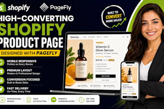 design a high converting shopify product page with pagefly
