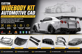 widebody kit design automotive cad car part and manufacturing ready 3d models