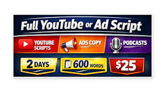 write engaging youtube, ads, and podcast scripts