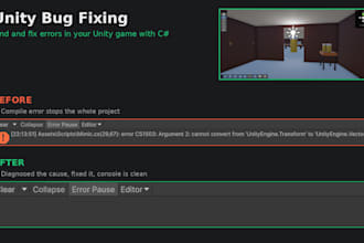 fix bugs and errors in your unity game
