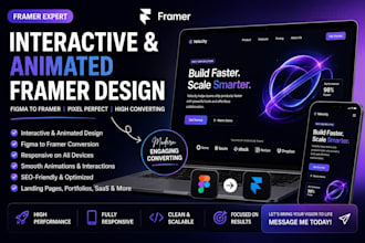 do interactive and animated framer website design, figma to framer, framer