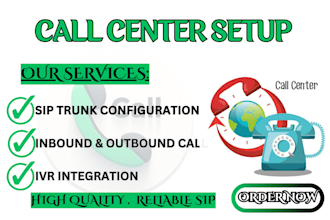 setup call center with sip trunk for both inbound and outbound with ivr