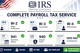 prepare US payroll tax forms w2 w3 w4 941 940 and 1099 nec for businesses