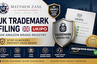 file your UK trademark ukipo filing for amazon brand registry to stop hijackers