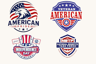 create unique usa flag american patriotic political logo design