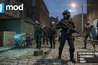 port and rig custom models for garrys mod gmod as player models, npcs, props