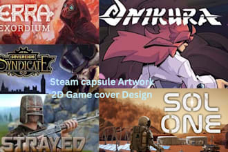 design steam capsule,  cover art, game poster, steam artwork