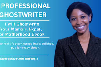 ghostwrite your third culture kid memoir, expat life story, or motherhood ebook