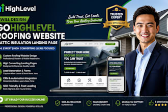 design gohighlevel roofing website ghl attic insulation service landing page