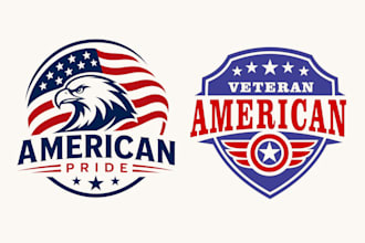 design american patriotic, political, campaign usa flag logo