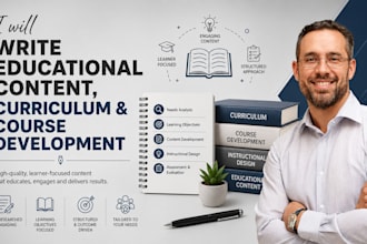 write educational content, curriculum and course development