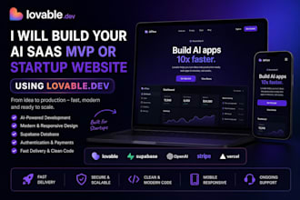 develop a modern ai startup website using lovable
