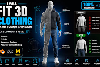 fit 3d clothing to custom mannequins for ecommerce and retail