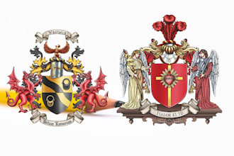 design vintege regal heraldic family crest coat of arms logo