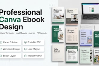 create professional minimalist canva ebook layout, editable workbook, leadmagnet