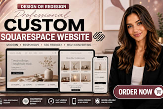 design custom squarespace website redesign squarespace website development