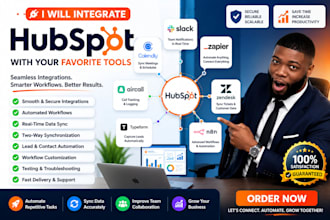 integrate hubspot with slack, calendly, zapier, aircall, zendesk, typeform, n8n