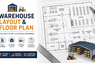 design warehouse, factory layout floor plan autocad drawings