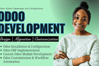 develop, customize odoo erp modules, odoo setup odoo migration odoo integration