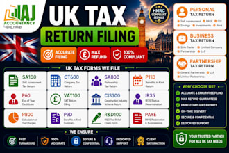 file UK company accounts,corporation tax return ct600,vat return,self assessment