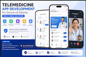 build healthcare, fitness, medical mobile app, web dashboard, health app, hipaa