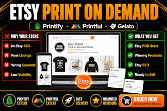 build etsy pod store with winning products and etsy SEO