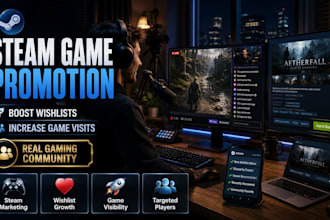 steam game promotion, increase steam wishlist, game visits, steam game marketing