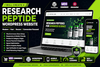 design a research peptide store for biotech and laboratory brands