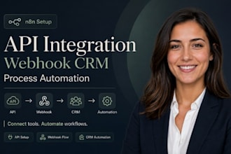 setup n8n API integration webhook CRM sync n8n business workflow automation
