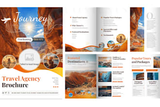 design business brochure for travel agencies, tourism companies promotion