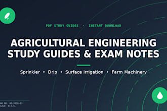 create professional agricultural engineering study guides