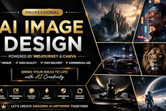 professional ai image designs using midjourney and canva