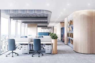 remodel office interior design,3d lobby architecture 3d rendering, cgi workspace