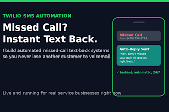 set up a missed call text back SMS automation for your business
