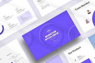 design an investor pitch deck for startups fundraising and business