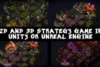 create full strategy multiplayer game, game map design in unity or unreal engine