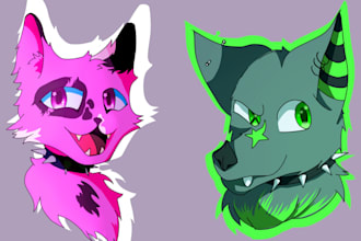 draw a headshot of your fursona or character