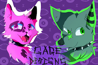 draw a headshot of your fursona or character