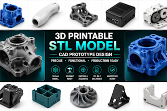 3d printable stl model, cad prototype, solidworks fusion360 3d printing design