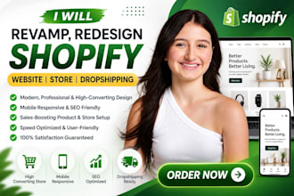 revamp, redesign shopify, shopify website, shopify store, shopify dropshipping