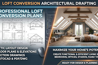 draw loft conversion plans attic floor plan residential autocad drafting