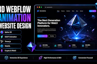 build interactive 3d webflow website 3d animated website spline animation gsap