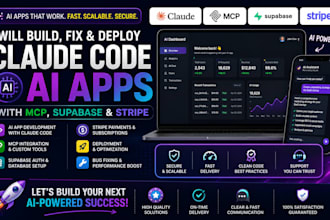 build, fix and deploy claude code ai apps with mcp, supabase and stripe