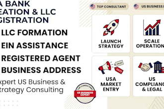 do usa bank creation, usa llc, ein registered agent and business formation